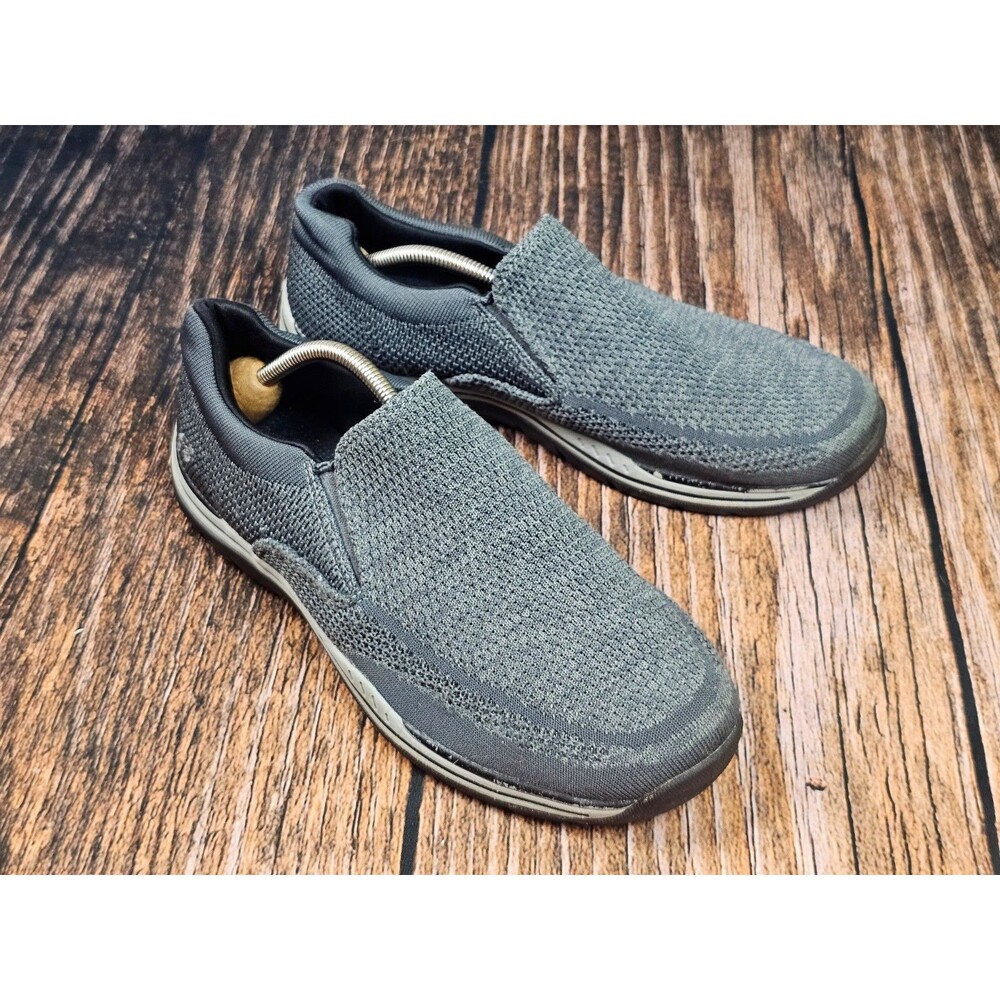Skechers Slip-On Textile Loafers Memory Foam Side Shoes Gray Mens US 9.5 EU 42.5